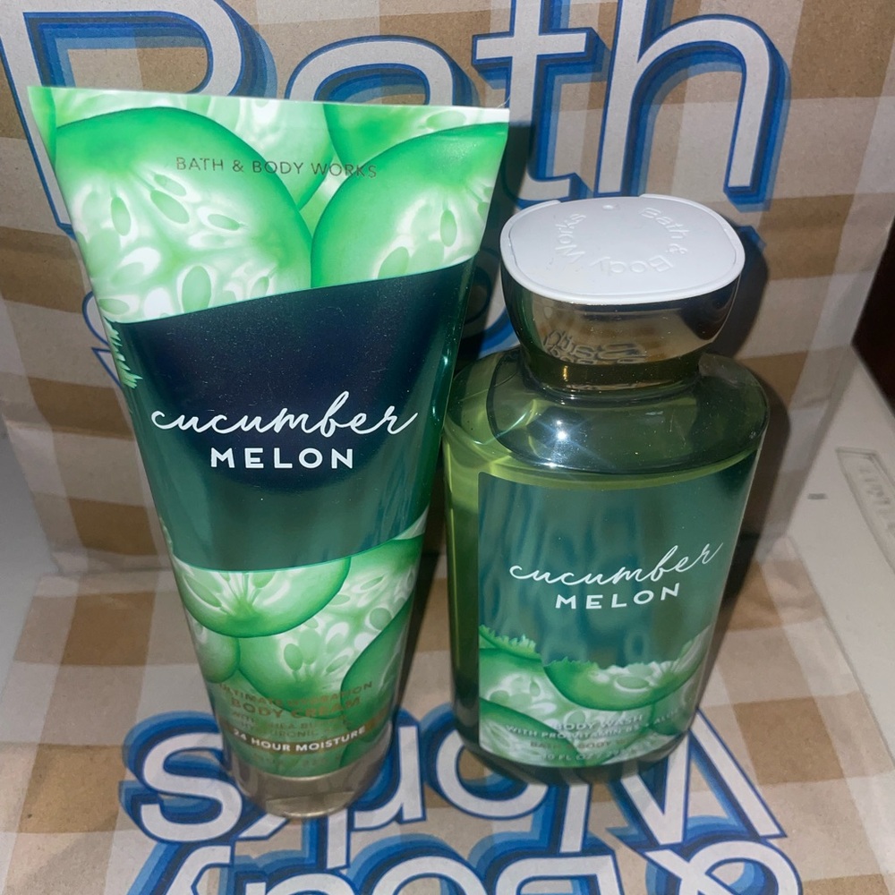 Bath & Body Works Cucumber Melon Body Wash and Body Cream Set